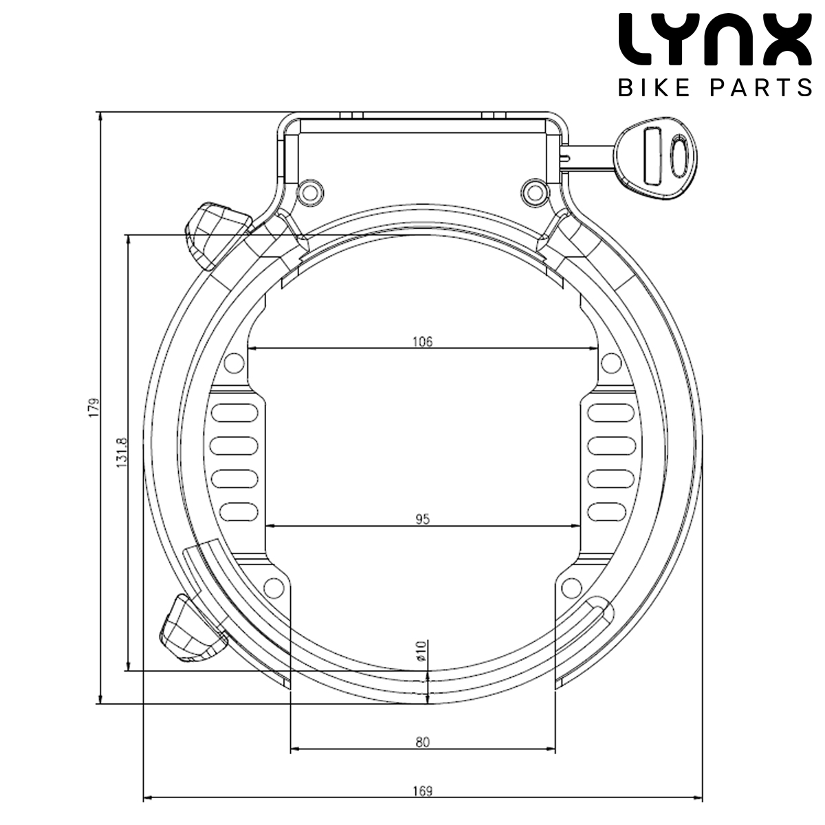 410756.OE LYNX Rahmenschloss XL ART 2 OEM <-> 95 mm