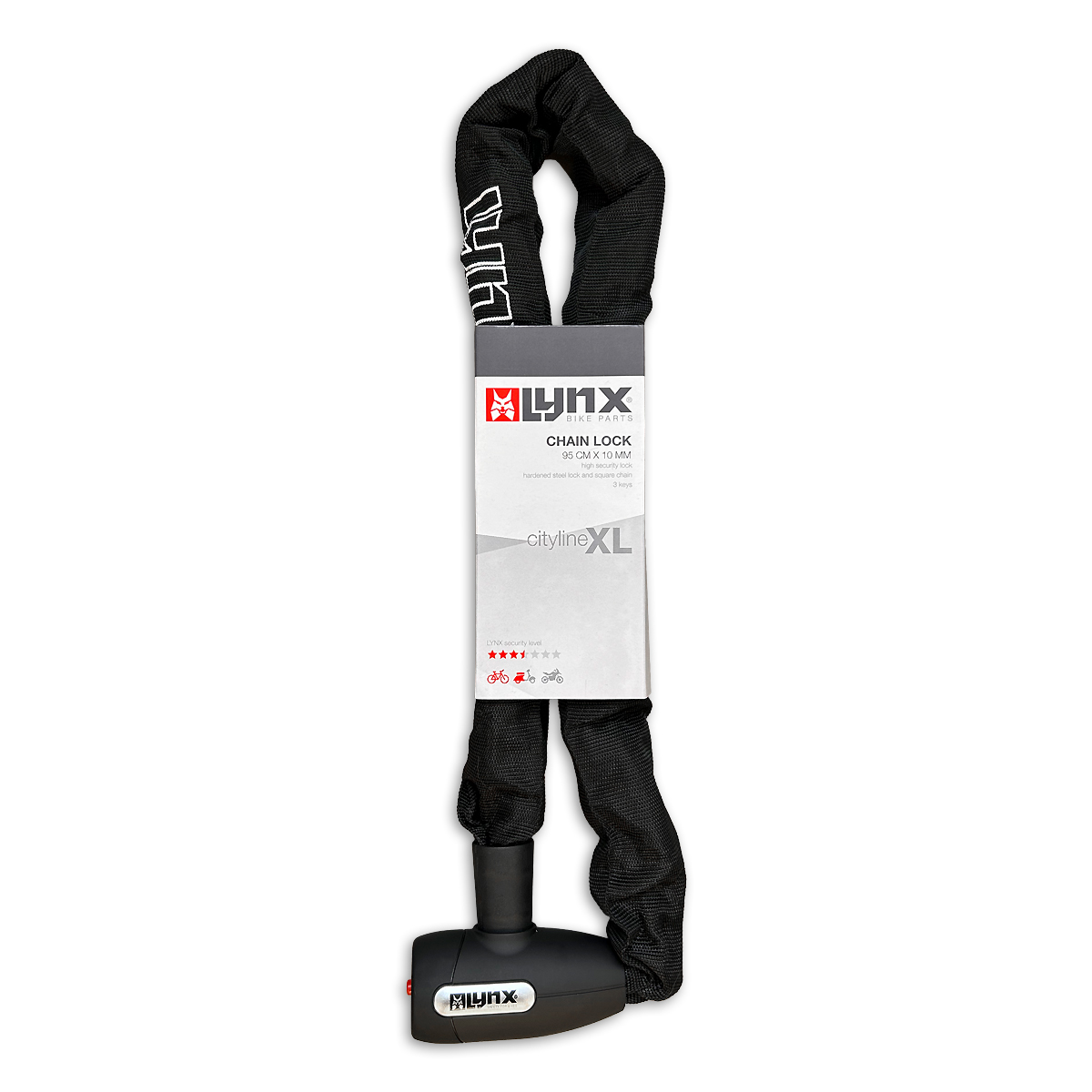 410331 LYNX Kettenschloss Cityline XL 95 95 cm x 10 mm