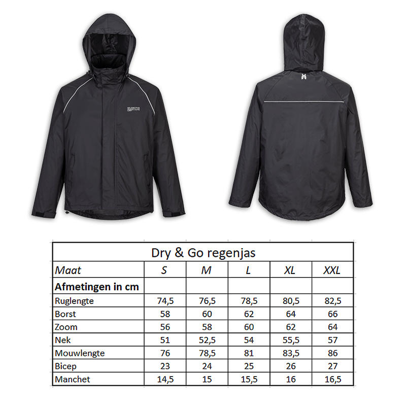 610910.50.XXL LYNX Regenjacke Dry & Go Größe XXL 82.5 x 66 x 64 cm